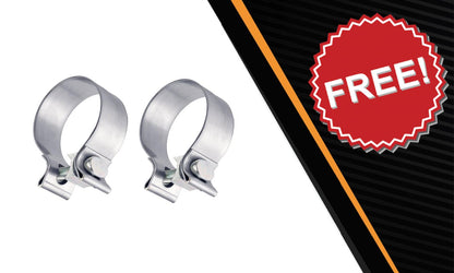 Pair of Stainless Steel Universal Exhaust Tips 2.25" ID, 3.5" OD, 7.3" Long