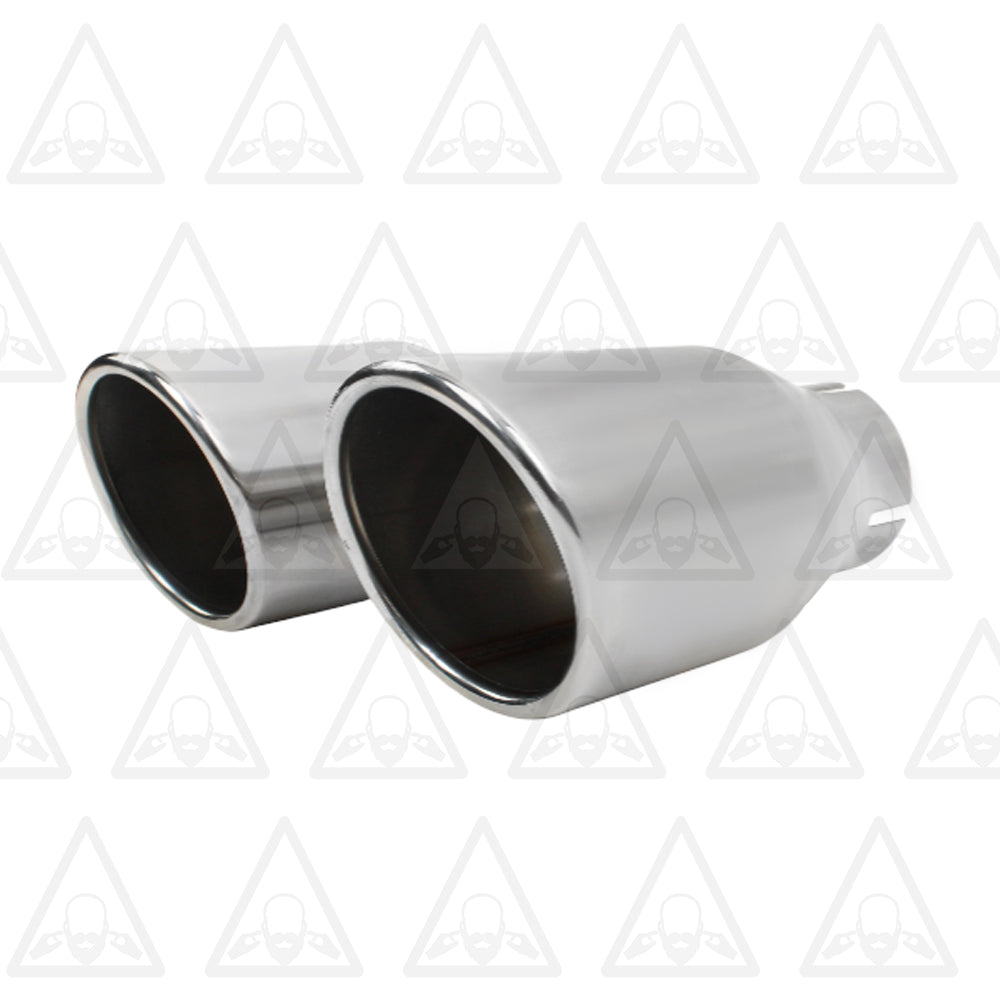 Pair of Stainless Steel Universal Tips 2.5" ID, 3.5" OD, 7.3" Long