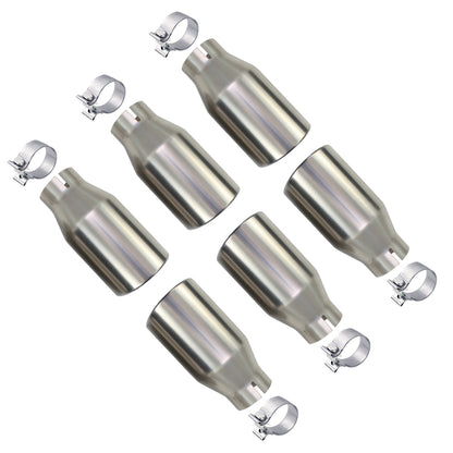 Stainless Steel Universal Exhaust Tips with Clamps x6 - 2.5" ID, 3.5" OD, 7.3" Long