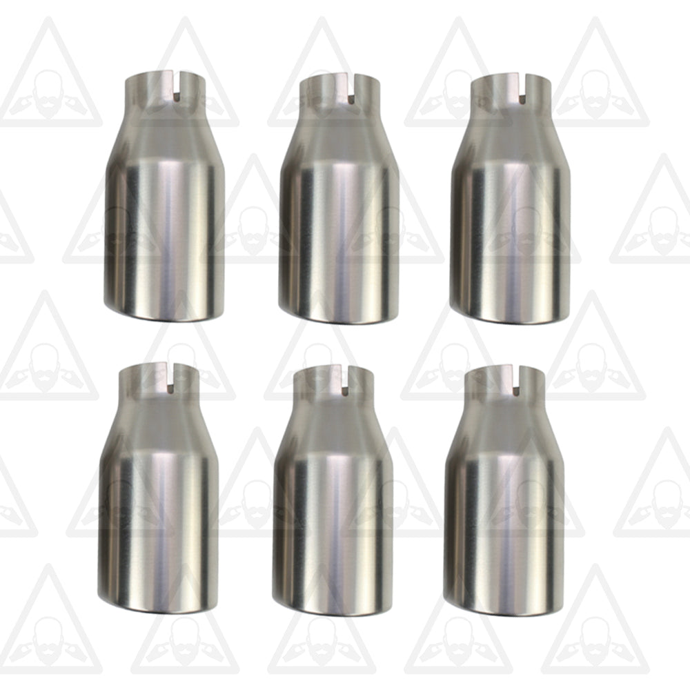 Stainless Steel Universal Exhaust Tips with Clamps x6 - 2.5" ID, 3.5" OD, 7.3" Long