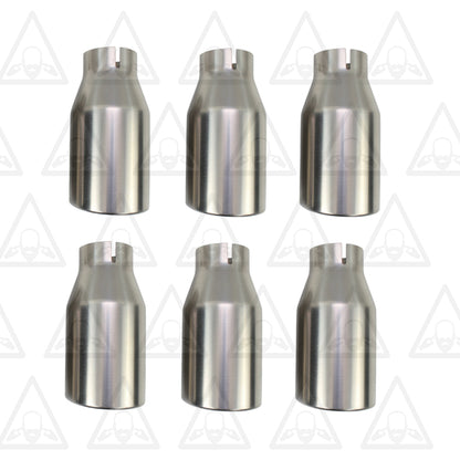 Stainless Steel Universal Exhaust Tips with Clamps x6 - 2.5" ID, 3.5" OD, 7.3" Long