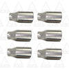 Stainless Steel Universal Exhaust Tips with Clamps x6 - 2.5" ID, 3.5" OD, 7.3" Long