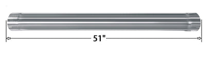 Polished Stainless Steel Exhaust Straight Pipe 5" ID/OD x 51" Long w/ 2 Band Clamps