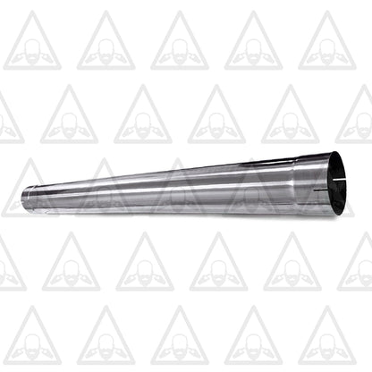 Polished Stainless Steel Exhaust Straight Pipe 5" ID/OD x 51" Long w/ 2 Band Clamps