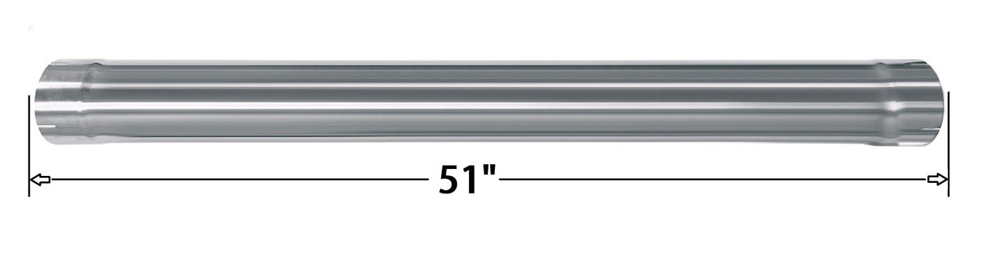 Polished Stainless Steel Exhaust Straight Pipe 5" ID/OD x 51" Long