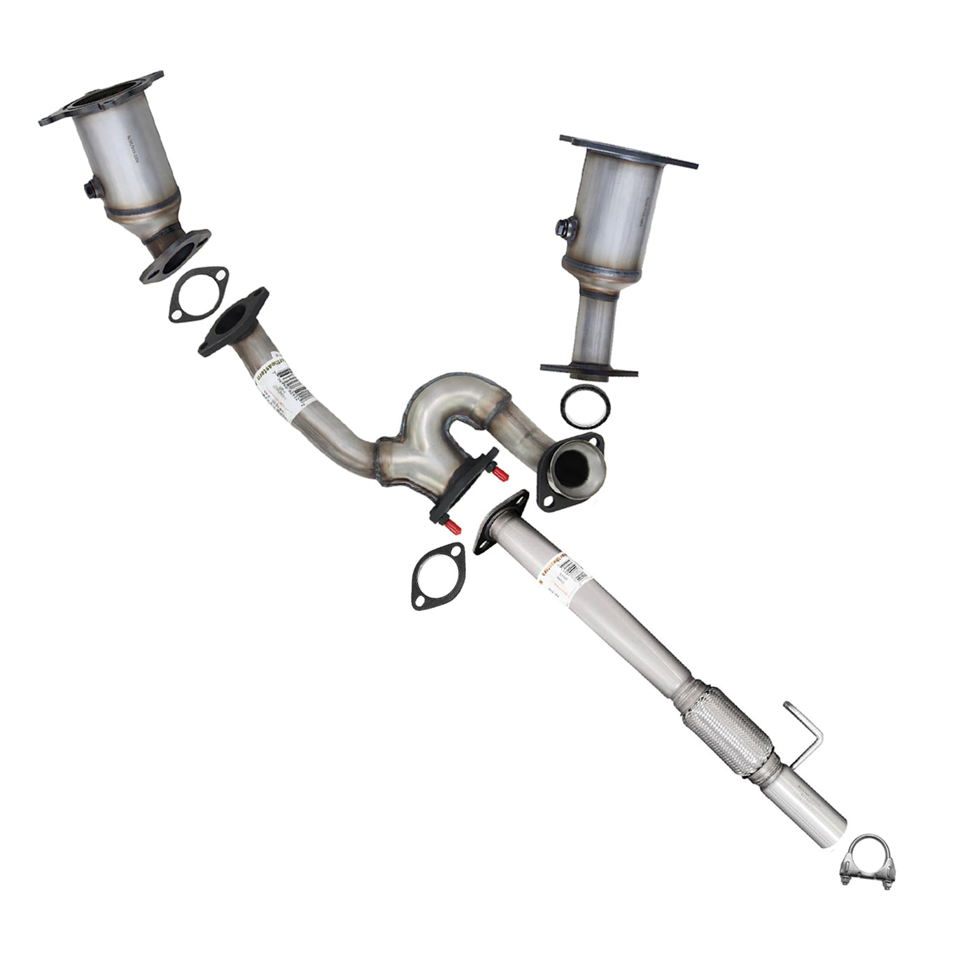 2007-2010 Ford Edge 3.5L EPA Pair of Catalytic Front Y-Pipe Int. Pipe Kit