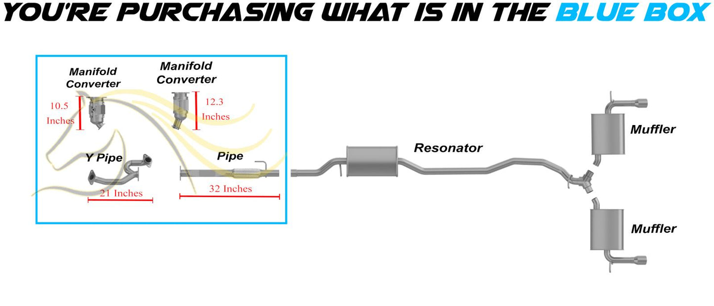 2007-2010 Ford Edge 3.5L EPA Pair of Catalytic Front Y-Pipe Int. Pipe Kit