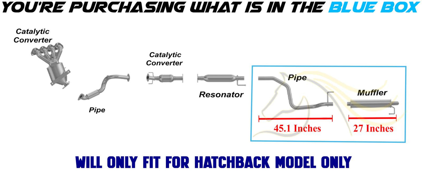 2012-2016 Chevrolet Sonic 1.8L Stainless Steel Intermediate Pipe Muffler Kit