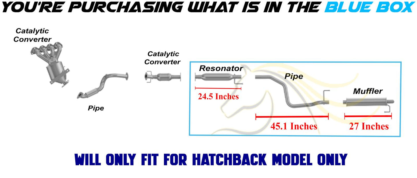 2012-2016 Chevrolet Sonic 1.8L Stainless Steel Resonator Intermediate Pipe Muffler Kit