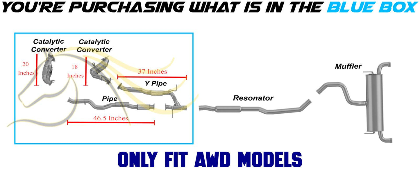 EPA Pair of Catalytic Y-Pipe Kit for 2015-2017 Chrysler 200 3.6L and 2014-2018 Jeep Cherokee 3.2L