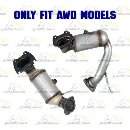 2014-2018 Jeep Cherokee 3.2L EPA Pair of Catalytic Front Pipes Resonator Kit | For AWD