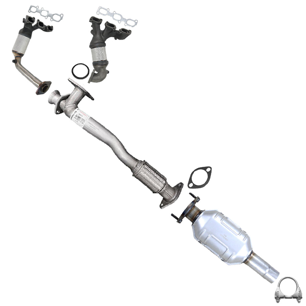 EPA Approved Pair of Exhaust Manifold Front Pipe and Rear Catalytic Kit for 2006 Lincoln Zephyr and 2006-2007 Mercury Milan 3.0L