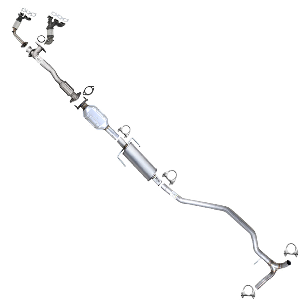 2006-2007 Zephyr & Milan 3.0L EPA Pair of Manifold w/ Front Pipe Rear Catalytic Resonator Pipe Kit