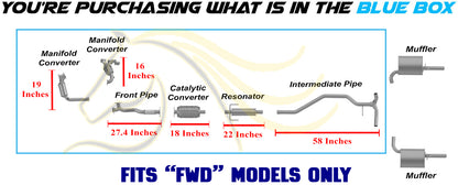 2006-2007 Zephyr & Milan 3.0L EPA Pair of Manifold w/ Front Pipe Catalytic, Resonator Int. Pipe Kit