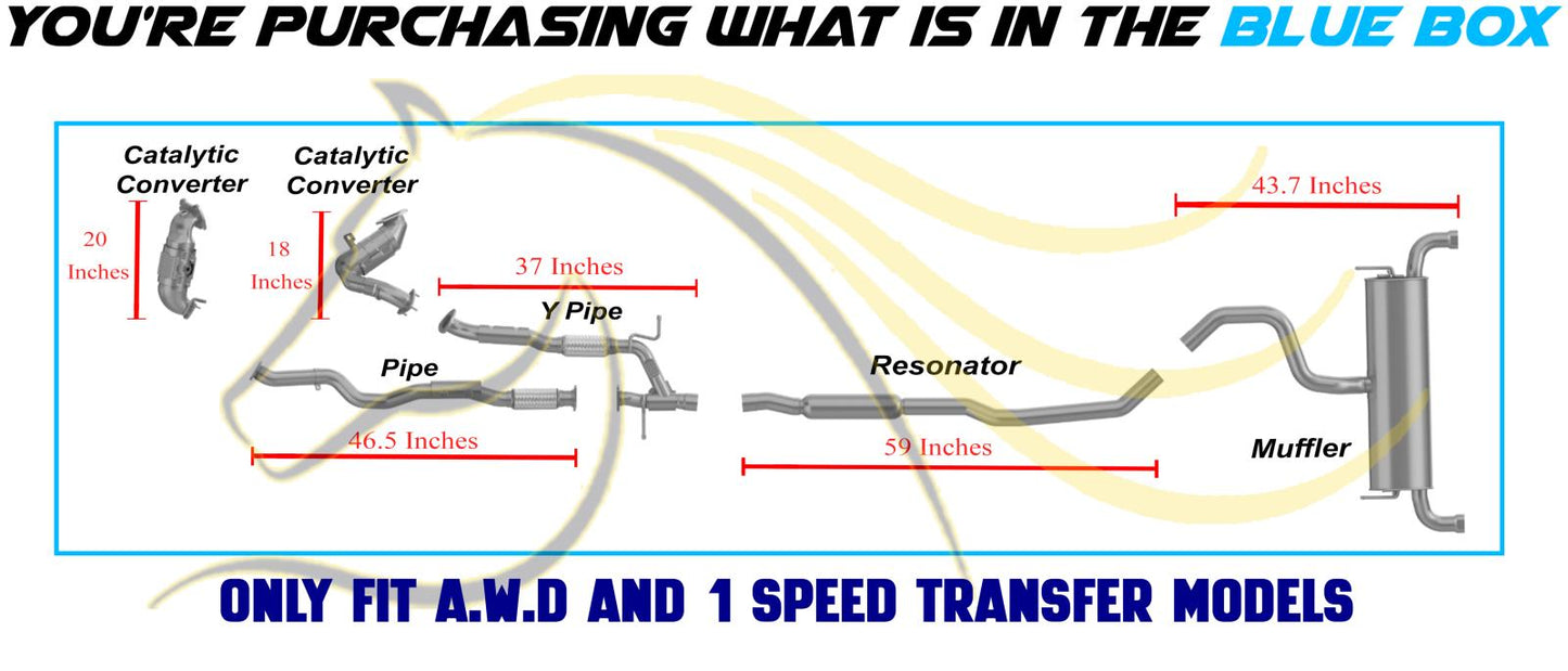 2016-2018 Jeep Cherokee 3.2L EPA Approved Complete Exhaust Kit