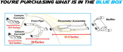 EPA Pair of Catalytic Y-Pipe Resonator Kit for 2010-2012 Infiniti FX35 3.5L, 2013 Infiniti FX37 3.7L