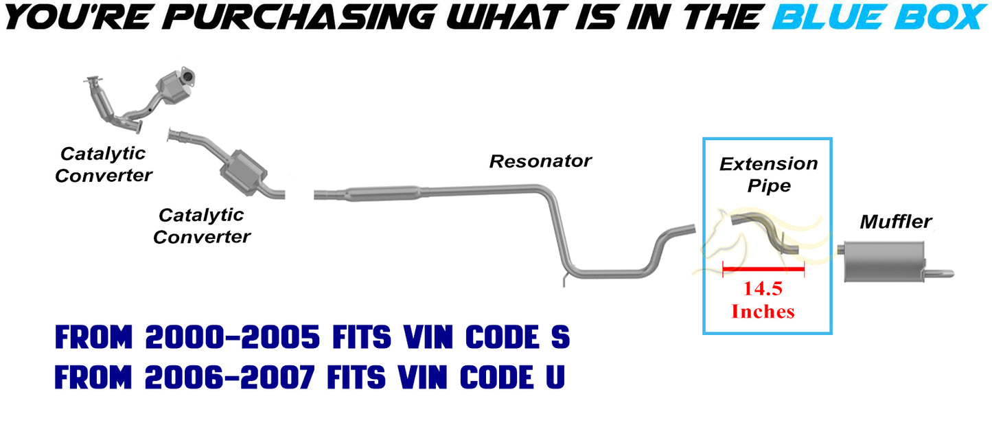 2000-2007 Ford Taurus 3.0L Stainless Steel Exhaust Extension Pipe