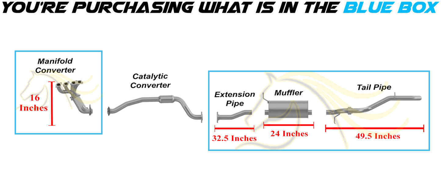2007 Chevrolet Colorado 2.9L Exhaust Manifold Catalytic Converter Pipes and Muffler Kit