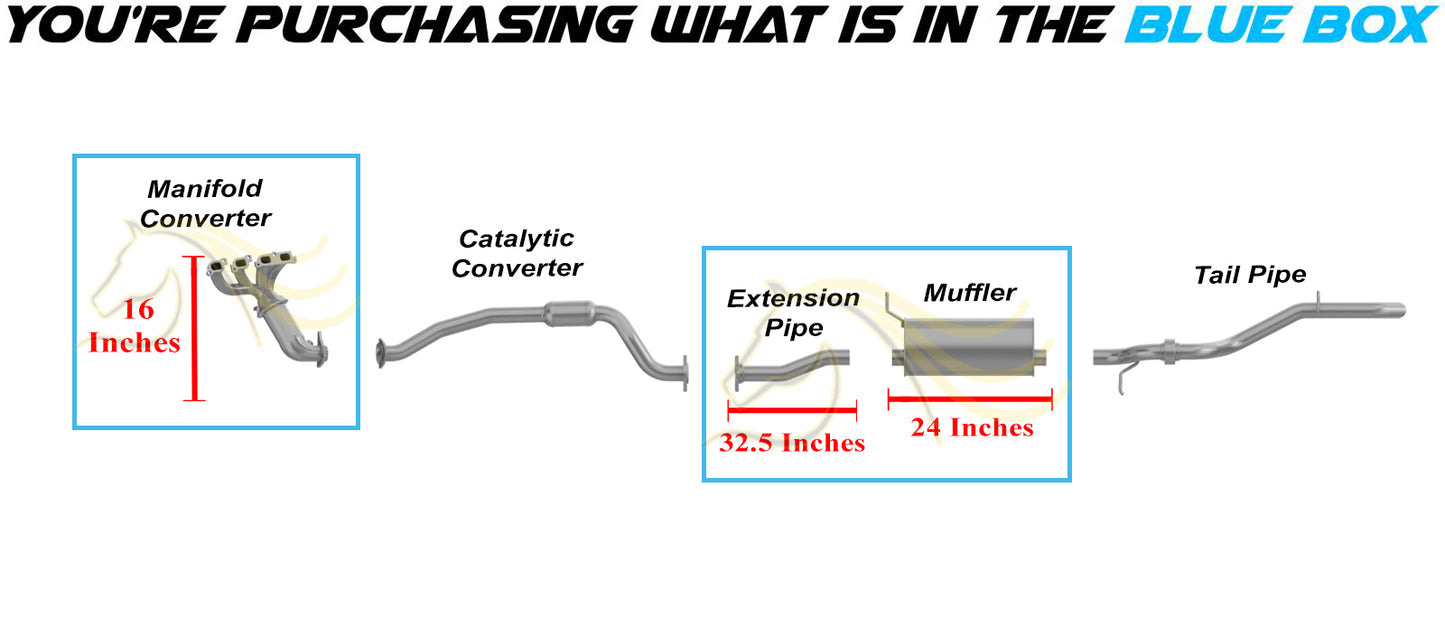 Exhaust Manifold with Extension Pipe and Muffler Kit for 2007-2012 Chevy Colorado and GMC Canyon 2.9L | EPA Approved
