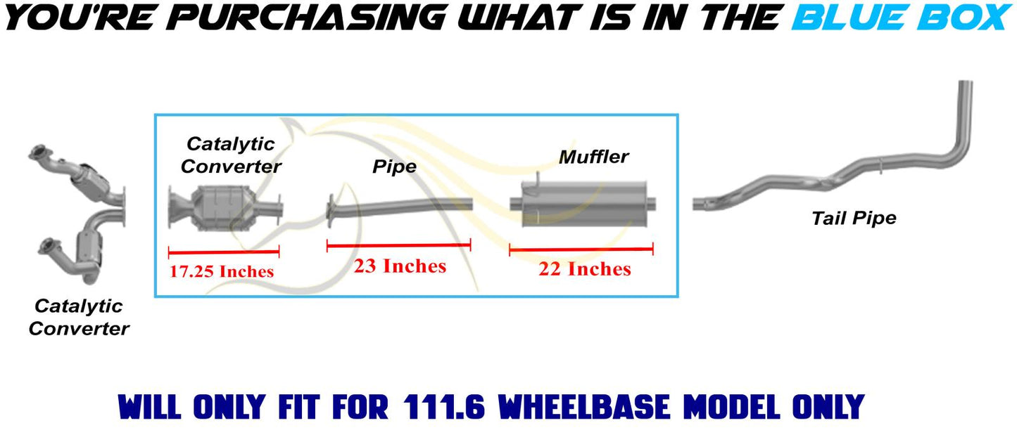 2004-2006 Ford Ranger Rear Catalytic Intermediate Pipe Muffler Kit | EPA Approved | 111.6in WB