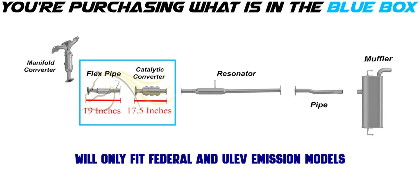 Exhaust Front Flex Pipe Catalytic Kit for 2010-2013 Hyundai Tucson 2.4L and 2010-2013 Kia Sportage 2.4L | EPA Approved
