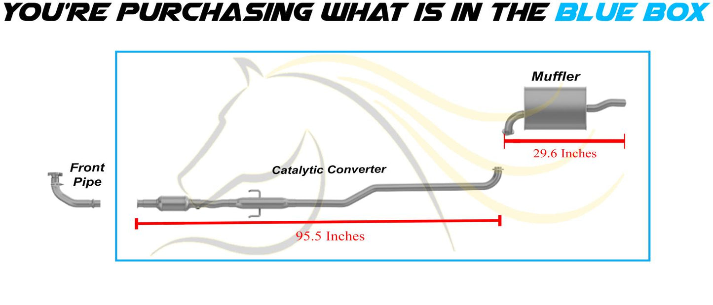 1998-2002 Chevrolet Prizm and Toyota Corolla 1.8L Catalytic, Resonator Pipe and Muffler