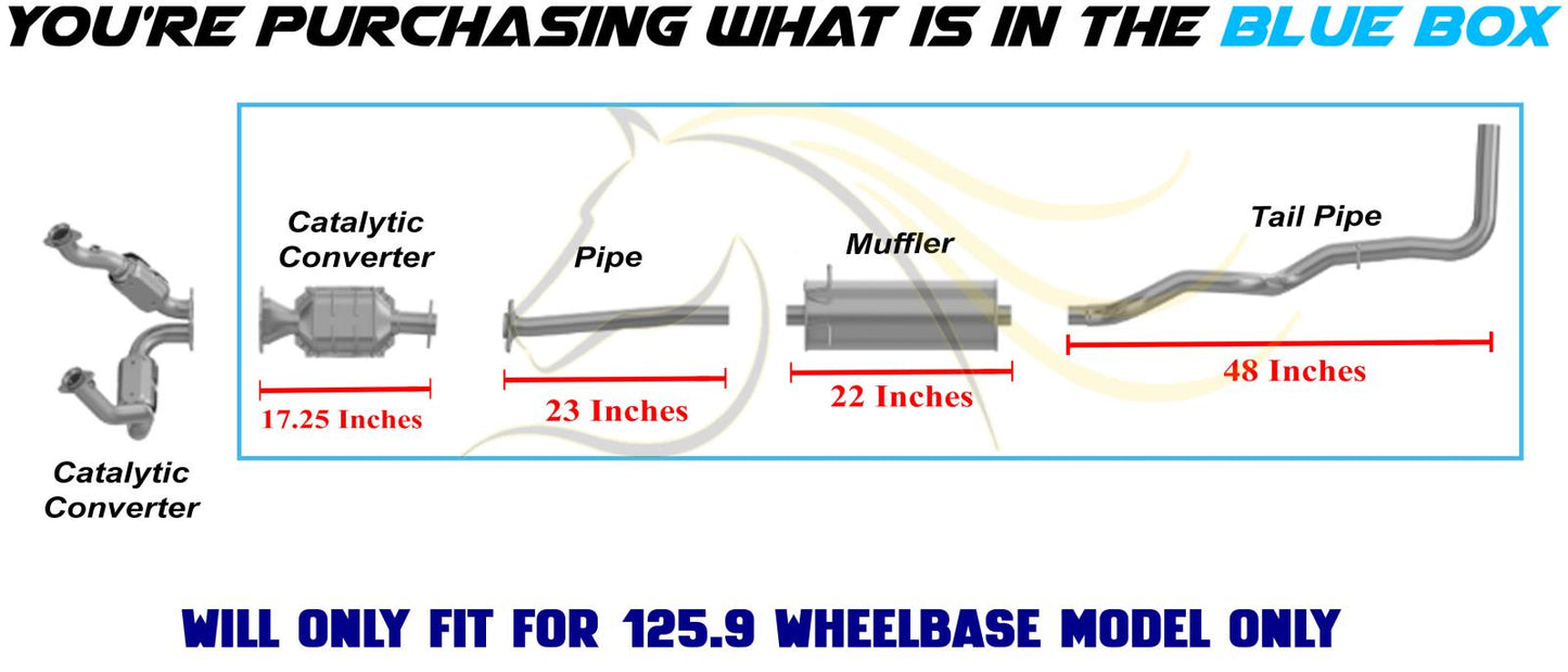 2004-2006 Mazda B3000 3.0L Exhaust Catalytic Converter Muffler and Pipes Kit | 125.9in WB Only