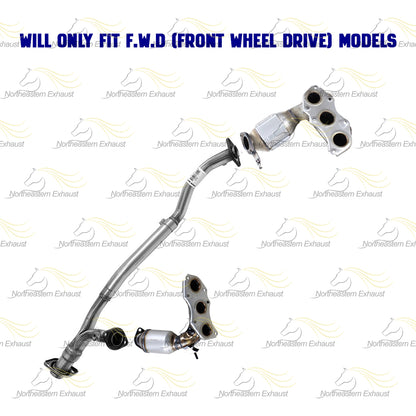 2007-2010 Toyota Sienna 3.5L EPA Approved Pair of Manifold Catalytic Converter and Y Pipe Kit | FWD