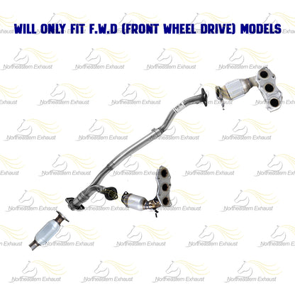 2007-2010 Toyota Sienna 3.5L EPA Approved Pair of Manifold with Front Y Pipe and Rear Catalytic Converter