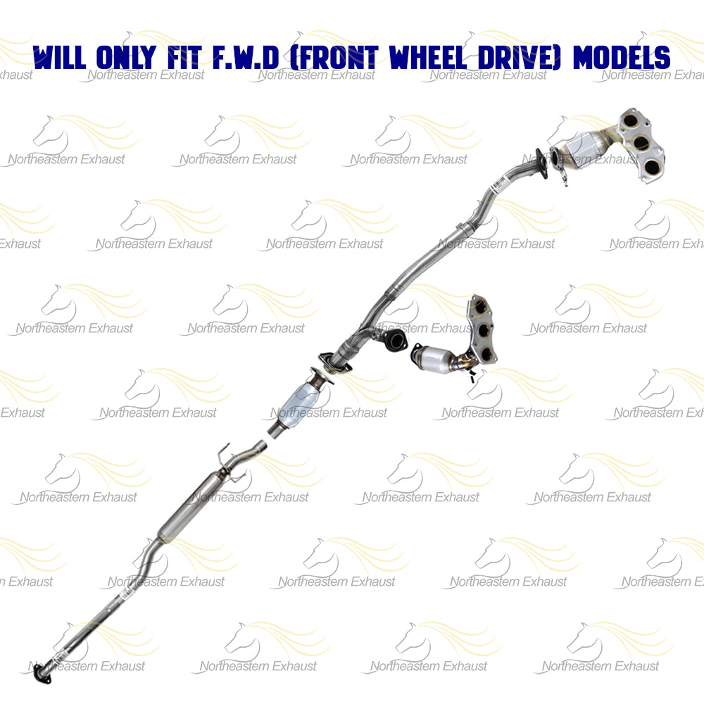 2007-2010 Toyota Sienna 3.5L FWD Pair of EPA Manifold Y Pipe Rear Catalytic and Resonator Kit