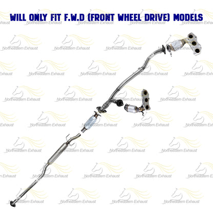 2007-2010 Toyota Sienna 3.5L FWD Pair of EPA Manifold Y Pipe Rear Catalytic and Resonator Kit