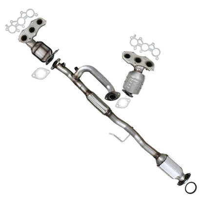 Pair of Exhaust Manifold and Rear Catalytic Converter for 2005-2017 Toyota Avalon and 2007-2017 Toyota Camry 3.5L