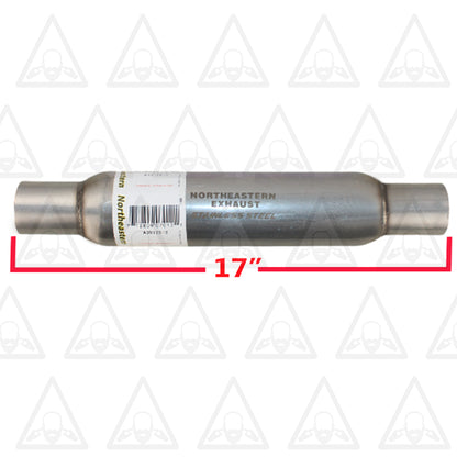 Six Universal Glass Pack Muffler/Resonator Exhaust 2"ID | 2.12" OD | 17" length