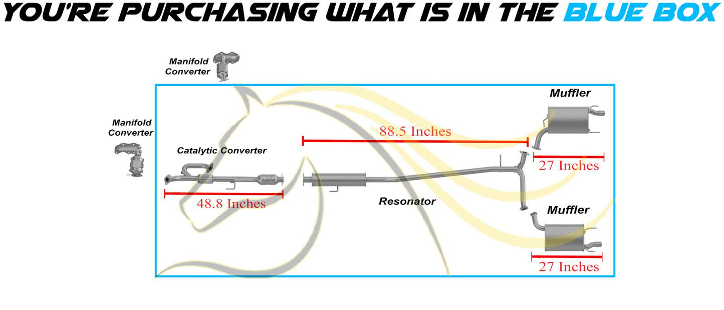 2007-2012 Camry, ES350 3.5L Catalytic Resonator w/ Pair of Muffler Kit | EPA Approved
