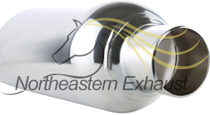 Pair of Angle Cut Stainless Steel Exhaust Tips 2.5" Inlet 5" Outlet 17" Long