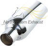 Pair of Angle Cut Stainless Steel Exhaust Tips 2.5" Inlet 5" Outlet 17" Long