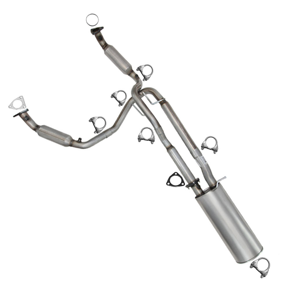 Pair of Exhaust Catalytic Converter & Muffler Kit for 2006-2010 GMC Savana & Chevrolet Express 3500 4.8L | EPA Approved | 135in WB