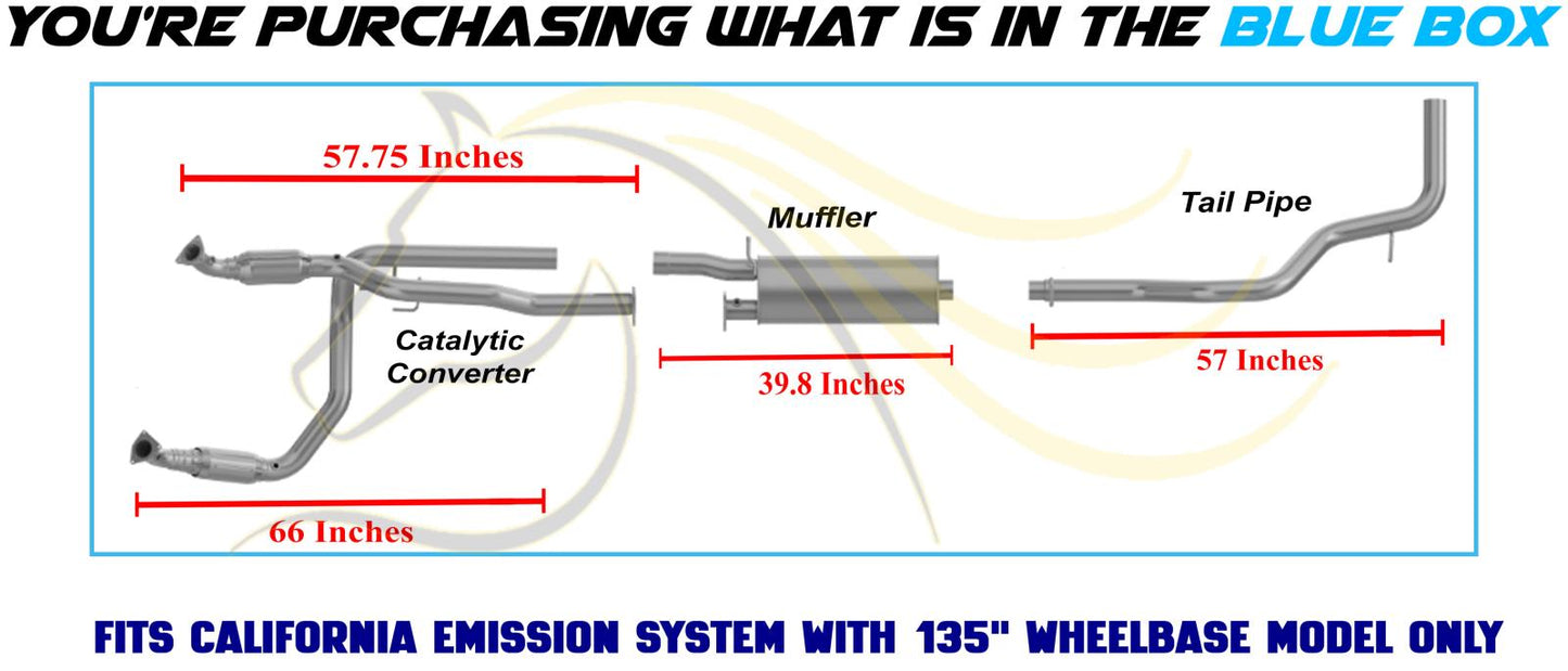 Exhaust Catalytic Muffler Tail Pipe Kit for 2006-2010 Savana and Express 3500 4.8L | EPA Approved