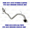 2011-2013 Hyundai Elantra 1.8L & 2014-2018 Kia Forte 2.0L Stainless Steel Exhaust Resonator Pipe
