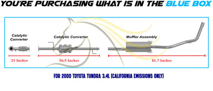 2000-2004 Toyota Tundra 3.4L EPA Approved Front and Rear Exhaust Catalytic Converter Muffler Assembly