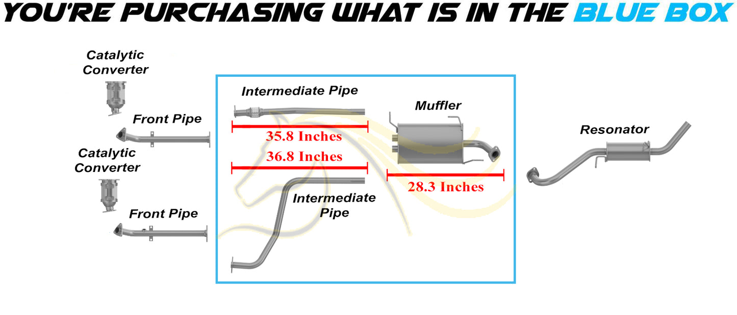 1997-2000 Infiniti QX4 3.3L and 1996-2000 Nissan Pathfinder 3.3L Exhaust System Kit