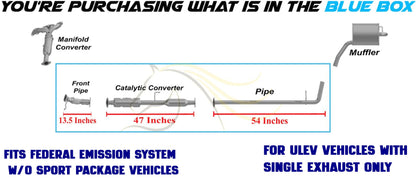 2011-2014 Hyundai Sonata 2.4L Exhaust Flex Pipe with Rear Catalytic and Intermediate Pipe Kit | EPA Approved