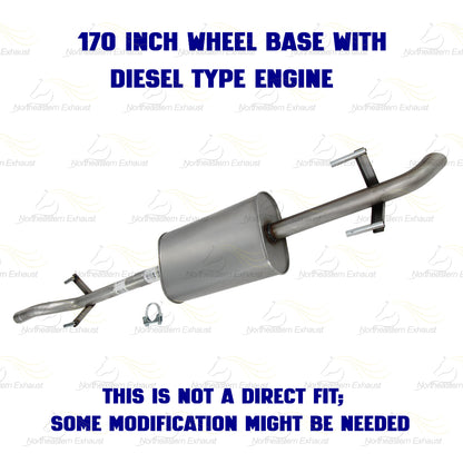 2010-2012 Mercedes-Benz Sprinter 2500 3.0L 170" WB Stainless Steel Exhaust Muffler and Tail Pipe Kit
