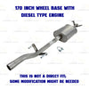 2010-2012 Mercedes-Benz Sprinter 2500 3.0L 170" WB Stainless Steel Exhaust Muffler and Tail Pipe Kit