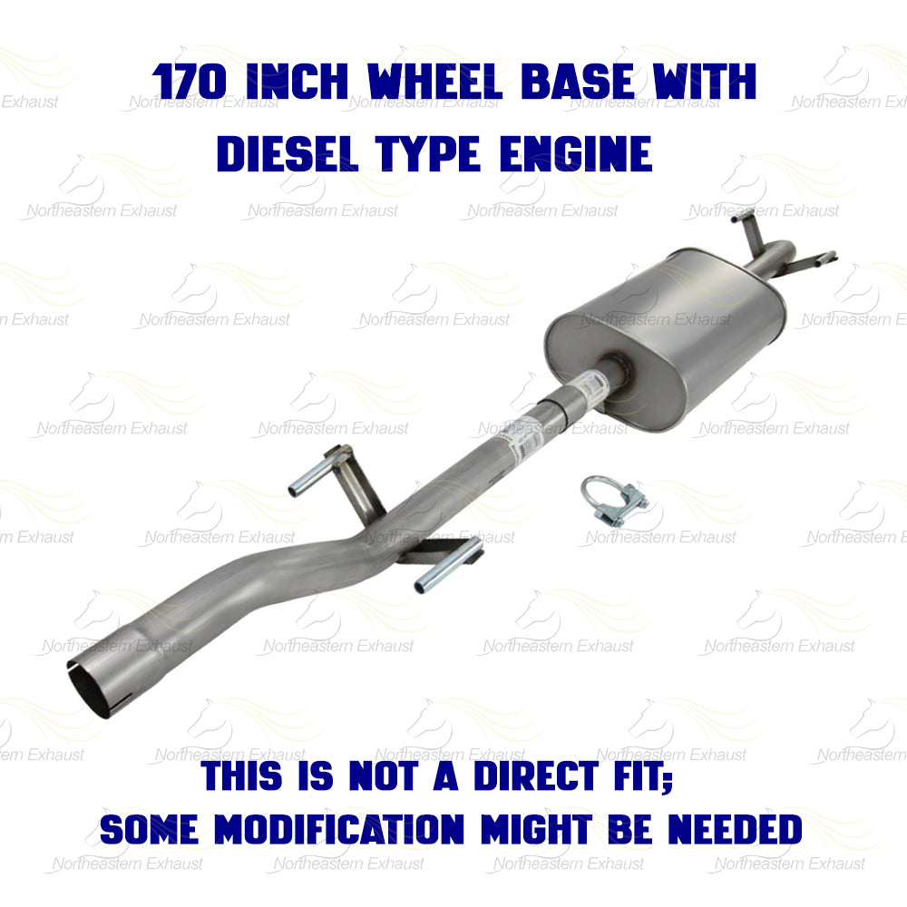 2010-2012 Mercedes-Benz Sprinter 2500 3.0L 170" WB Stainless Steel Exhaust Muffler and Tail Pipe Kit