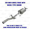 2010-2012 Mercedes-Benz Sprinter 2500 3.0L 144" WB Stainless Steel Exhaust Muffler and Tail Pipe Kit