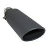 One Powder Coated Black Exhaust Tip 2.5" Inlet | 4" Outlet | 12" Long