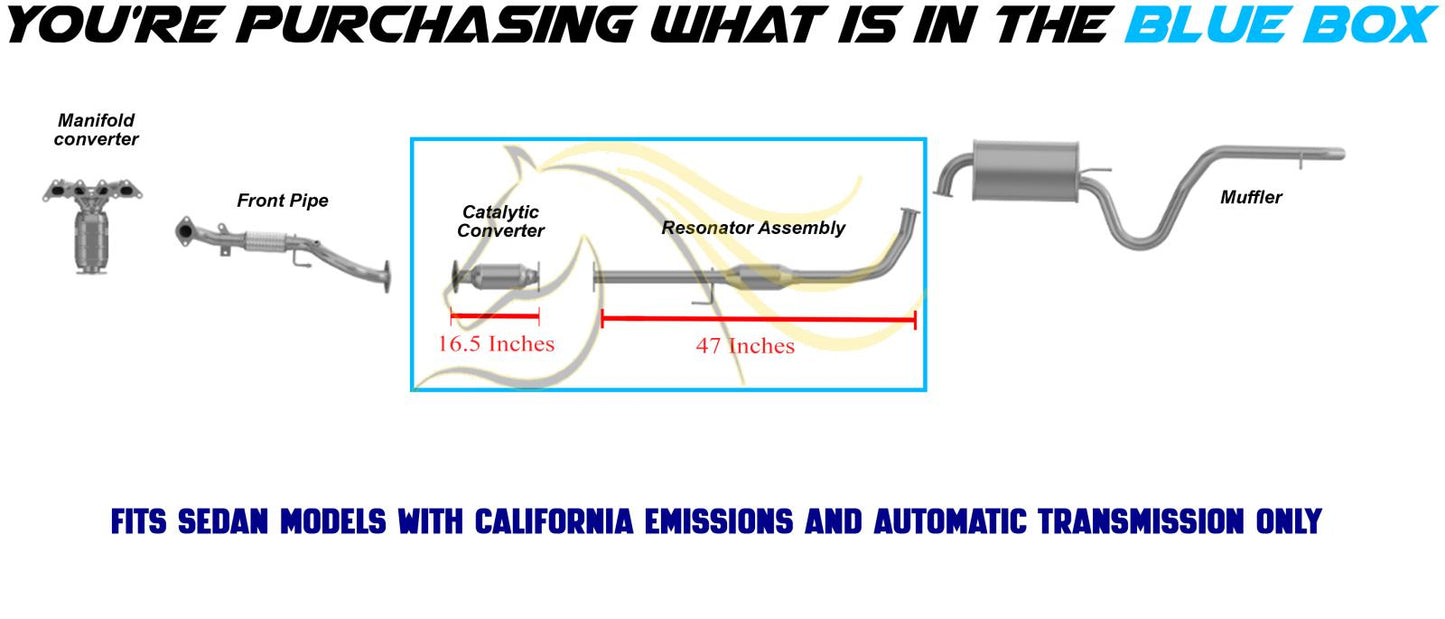2007-2010 Hyundai Elantra 2.0L Exhaust Catalytic Converter and Resonator Pipe | EPA Approved