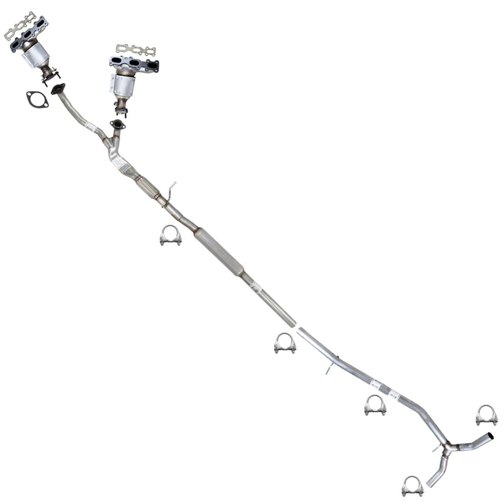 2013-2019 Ford Explorer 3.5L Pair of Exhaust Manifold Catalytic Converter Resonator and Y Pipes Kit | EPA Approved