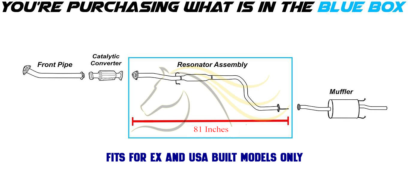 1992-1994 Honda Civic 1.6L Exhaust Resonator Pipe Assembly | USA-Built model